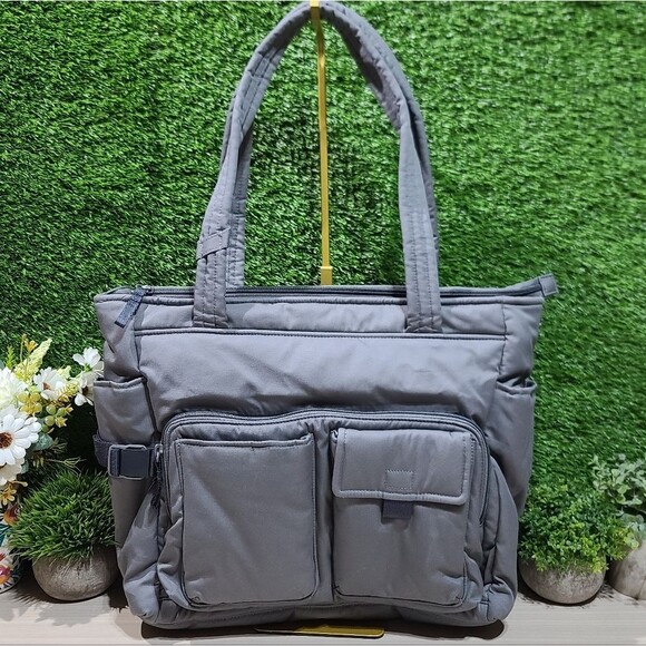 Vera Bradley Cotton Utility Tote Bag, Galaxy Gray - Recycled Cotton - Picture 2 of 9